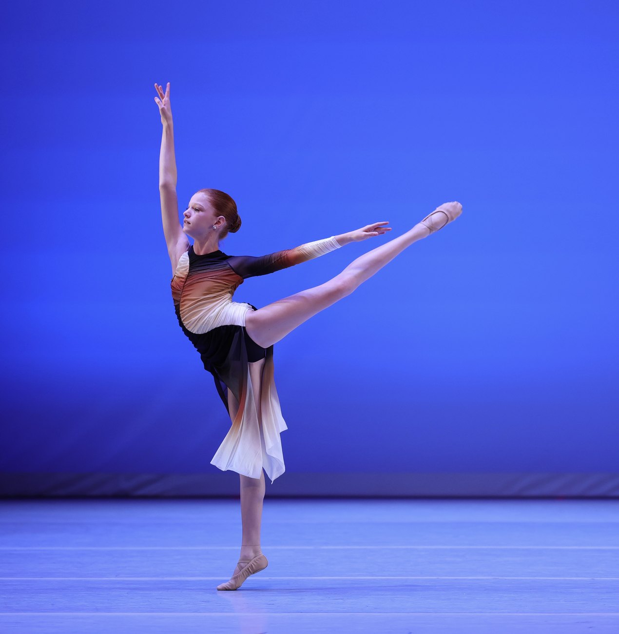 Contemporary dancer performing a full-body extension at Brevard Ballet Academy in Melbourne, FL