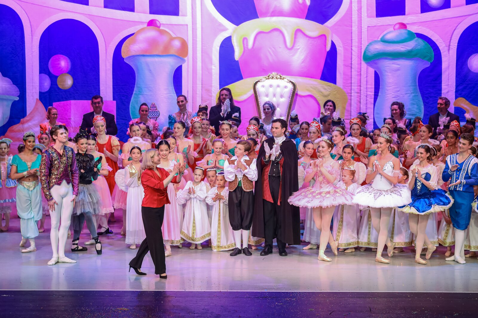 Full-company curtain call finale of a Brevard Ballet Youth Company production in Brevard County FL